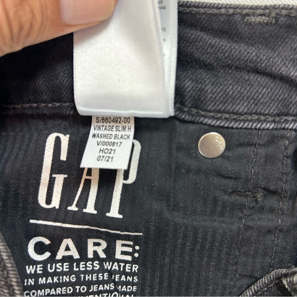 GAP Vintage Slim High Rise Black Jeans sz: 30 | 10r - Picture 4 of 16